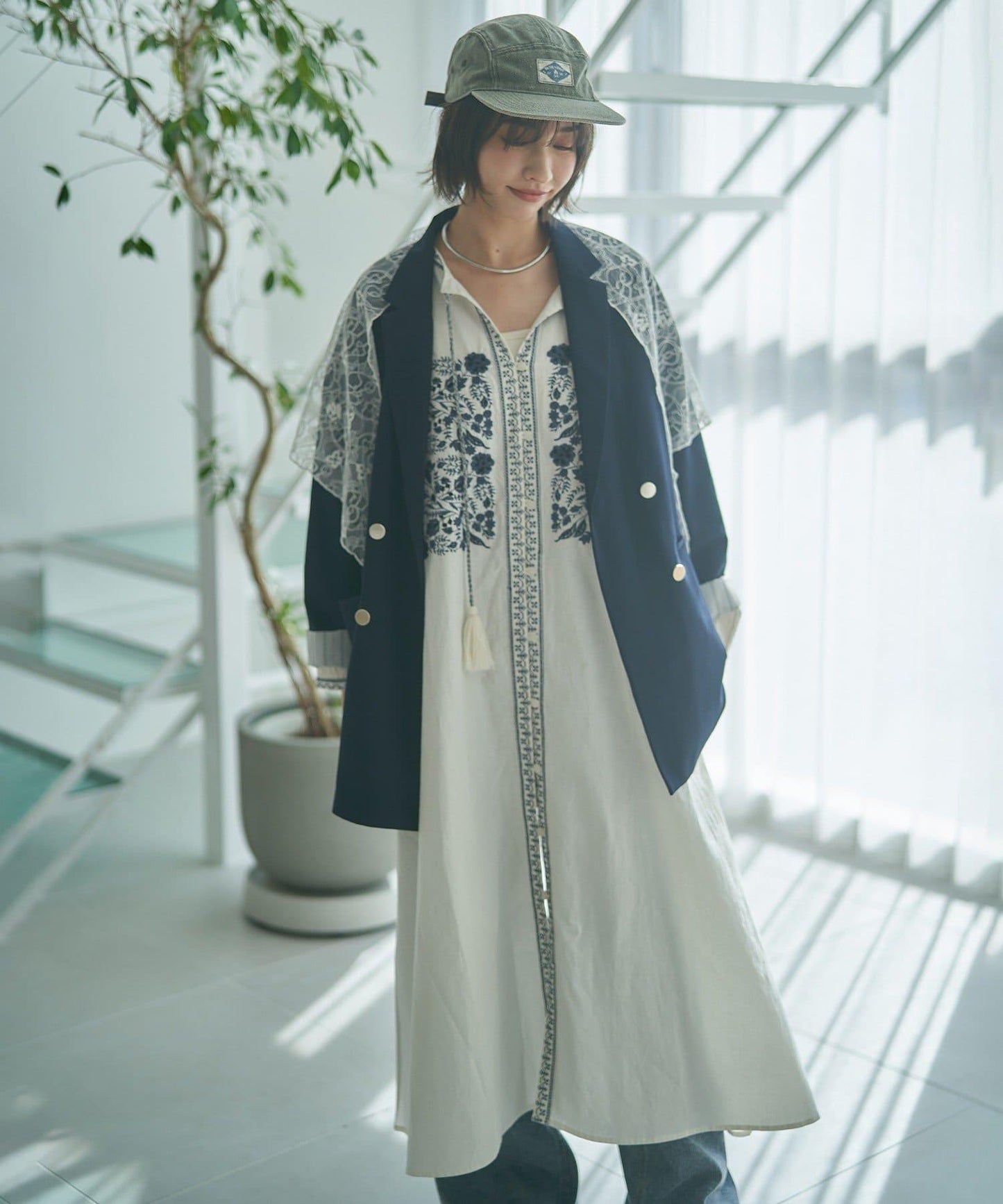 蕾絲套裝 寬鬆版 西裝領 西裝外套