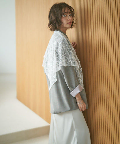 蕾絲套裝 寬鬆版 西裝領 西裝外套