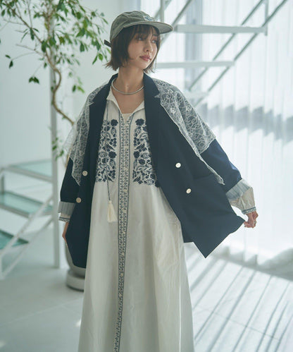 蕾絲套裝 寬鬆版 西裝領 西裝外套