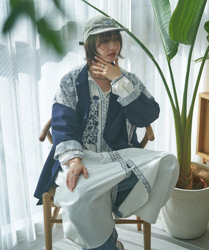 蕾絲套裝 寬鬆版 西裝領 西裝外套