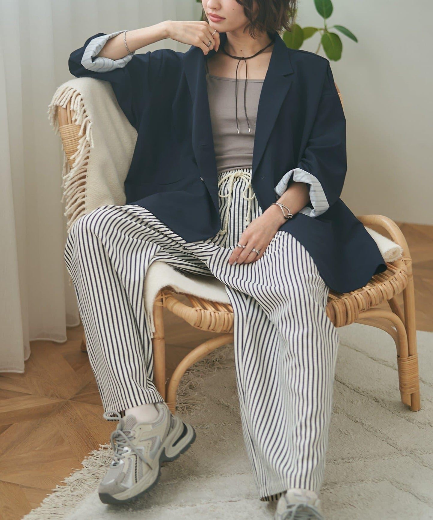 蕾絲套裝 寬鬆版 西裝領 西裝外套