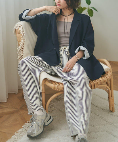 蕾絲套裝 寬鬆版 西裝領 西裝外套