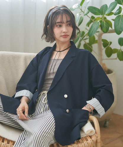 蕾絲套裝 寬鬆版 西裝領 西裝外套