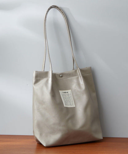 A4尺寸收納 仿皮 手柄褶皺 托特包