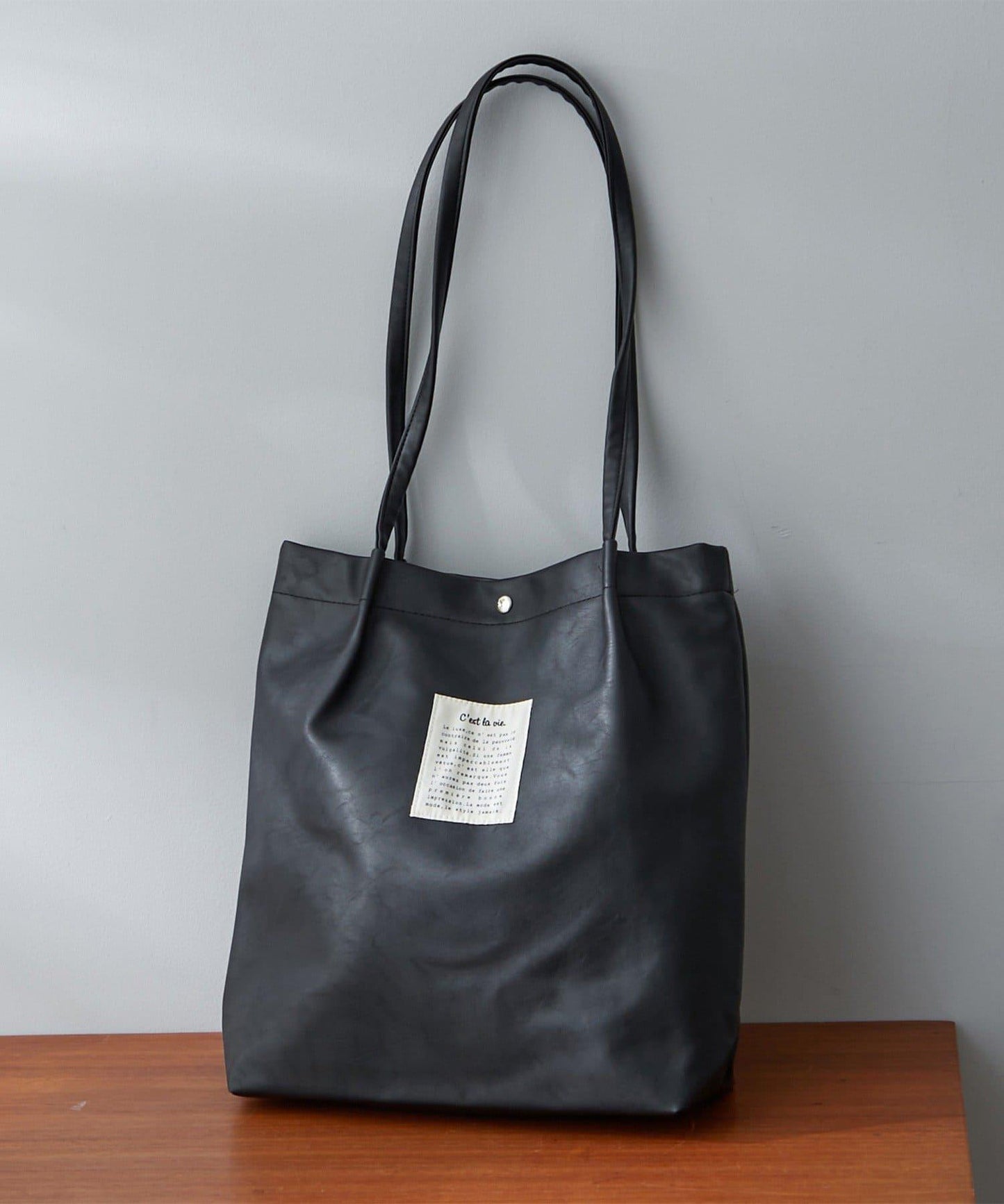 A4尺寸收納 仿皮 手柄褶皺 托特包