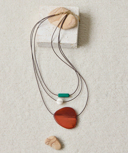 繪畫風三連設計項鍊