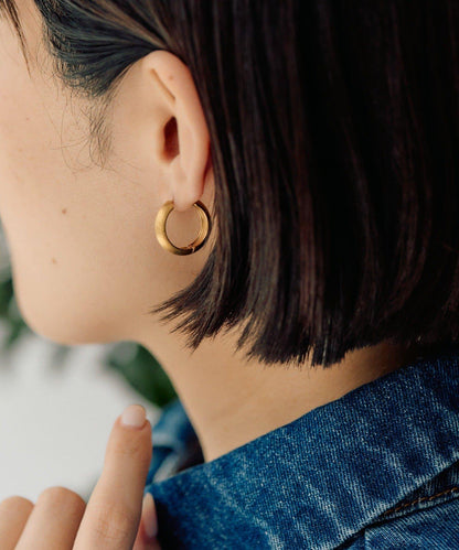 防金屬過敏 不鏽鋼 サティーナ 圈式耳環