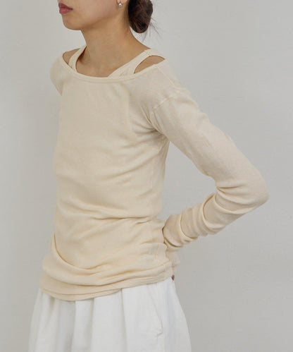 PEAS 紗布羅紋套頭上衣