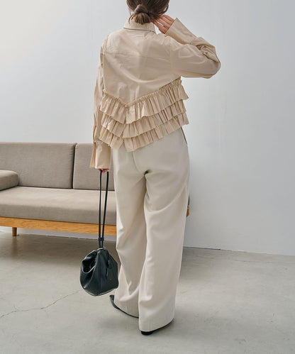 下襬荷葉邊設計 襯衫