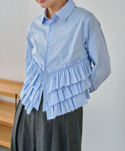 下襬荷葉邊設計 襯衫