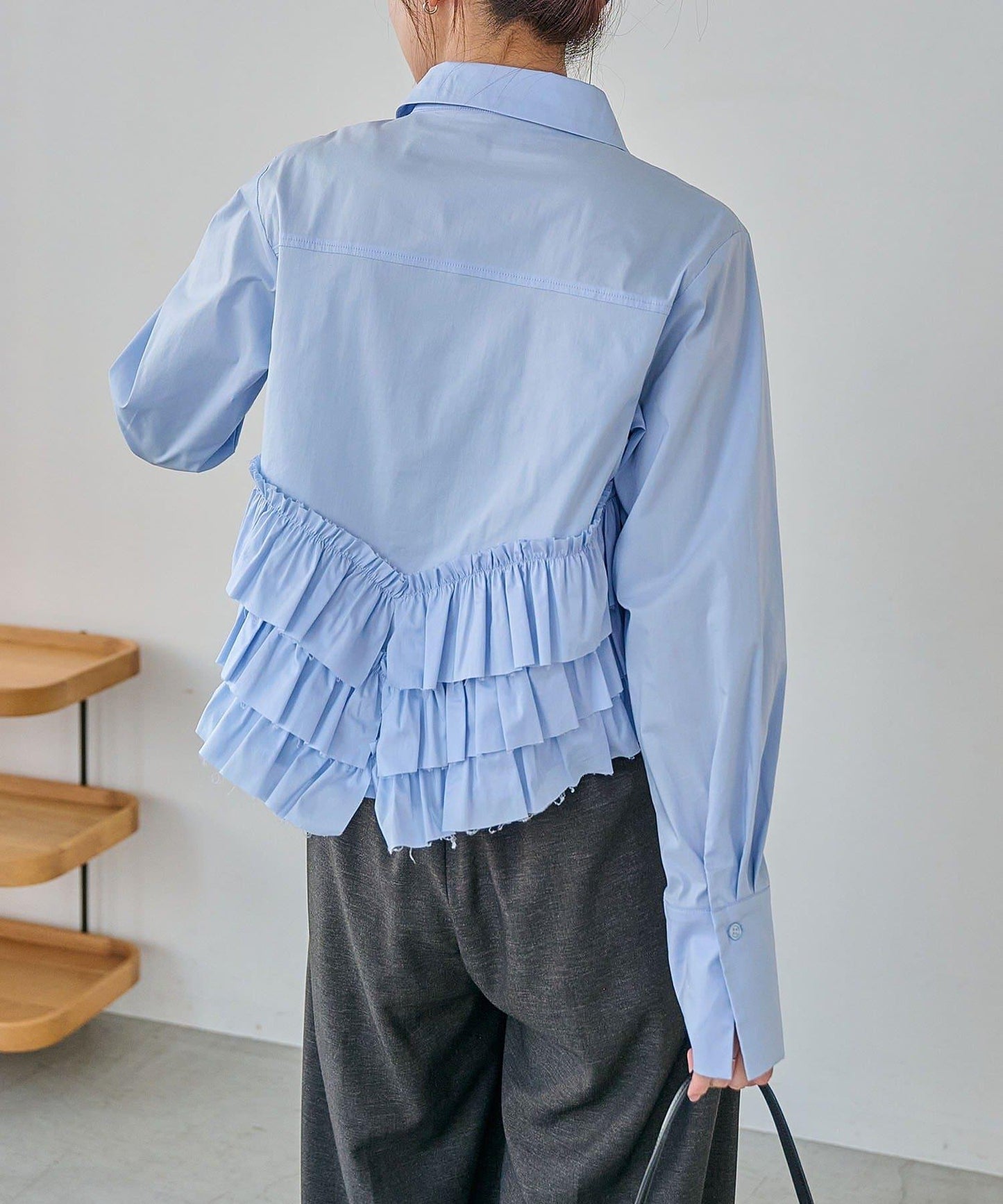 下襬荷葉邊設計 襯衫