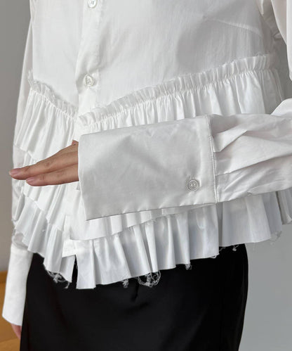 下襬荷葉邊設計 襯衫