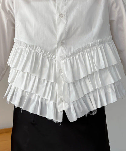 下襬荷葉邊設計 襯衫