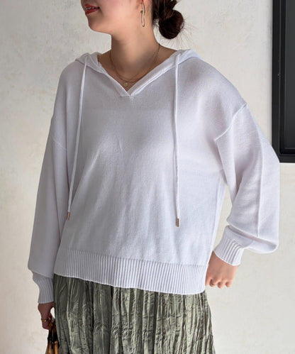 開領設計 針織面料 連帽開衫