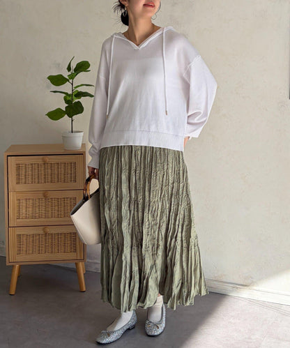 開領設計 針織面料 連帽開衫