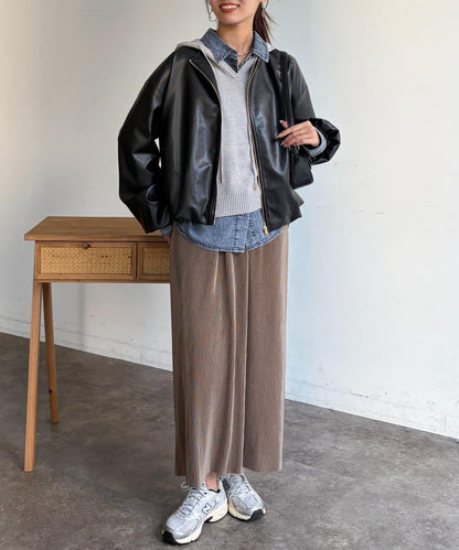 開領設計 針織面料 連帽開衫