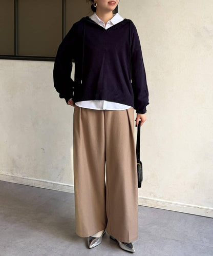 開領設計 針織面料 連帽開衫