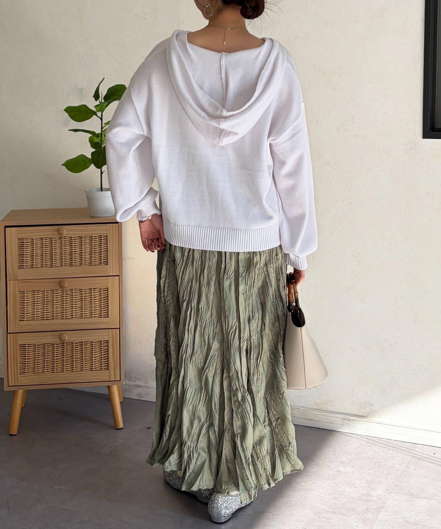 開領設計 針織面料 連帽開衫