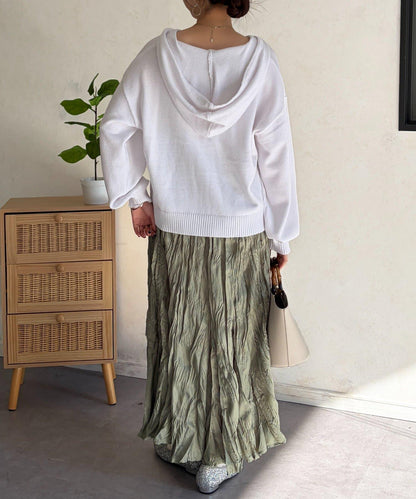 開領設計 針織面料 連帽開衫