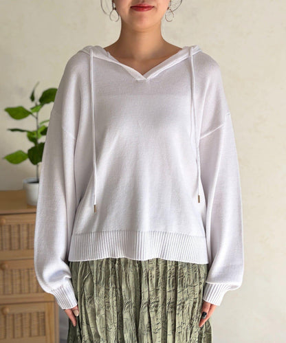 開領設計 針織面料 連帽開衫