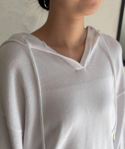 開領設計 針織面料 連帽開衫