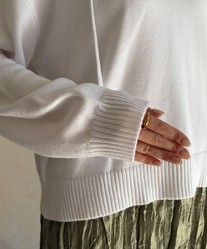 開領設計 針織面料 連帽開衫