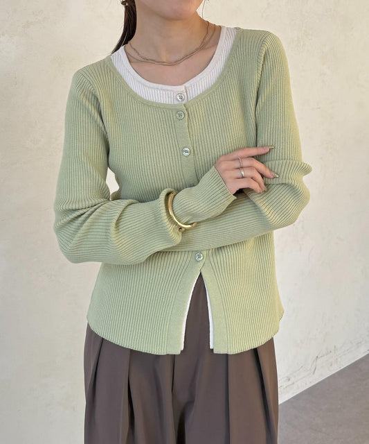 層次感羅紋針織 針織開衫