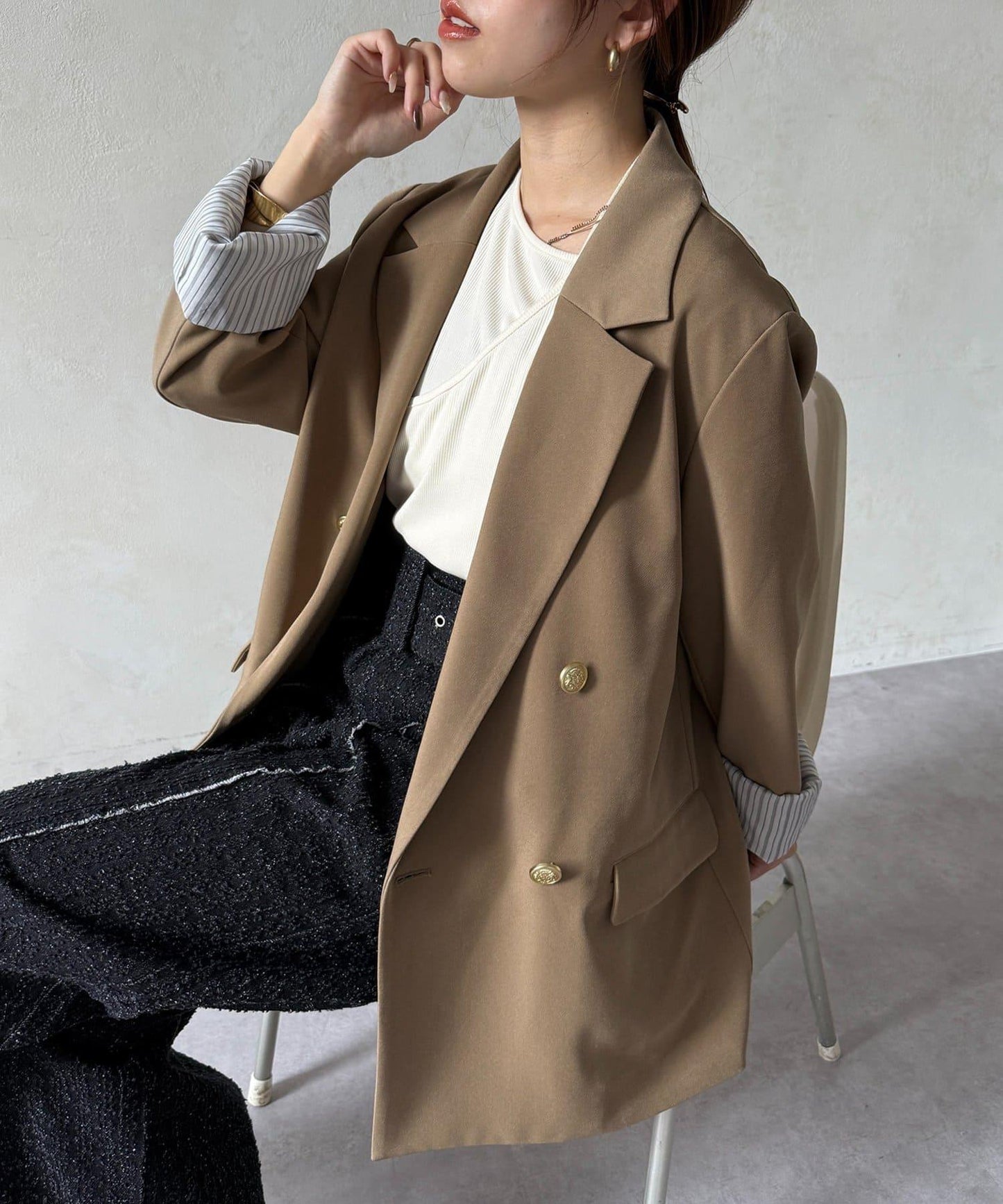 金色紐扣 西裝版型 西裝外套