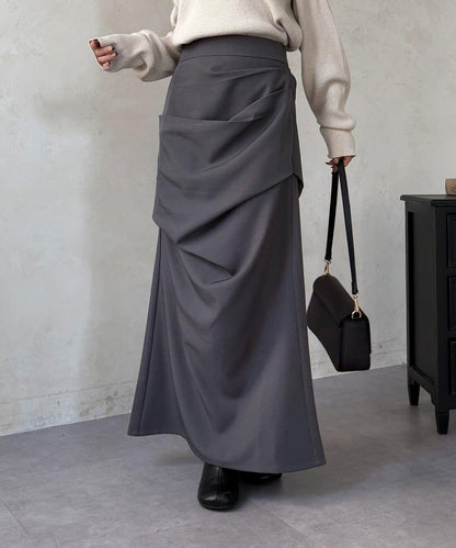 美人魚版型 垂褶設計 半身裙