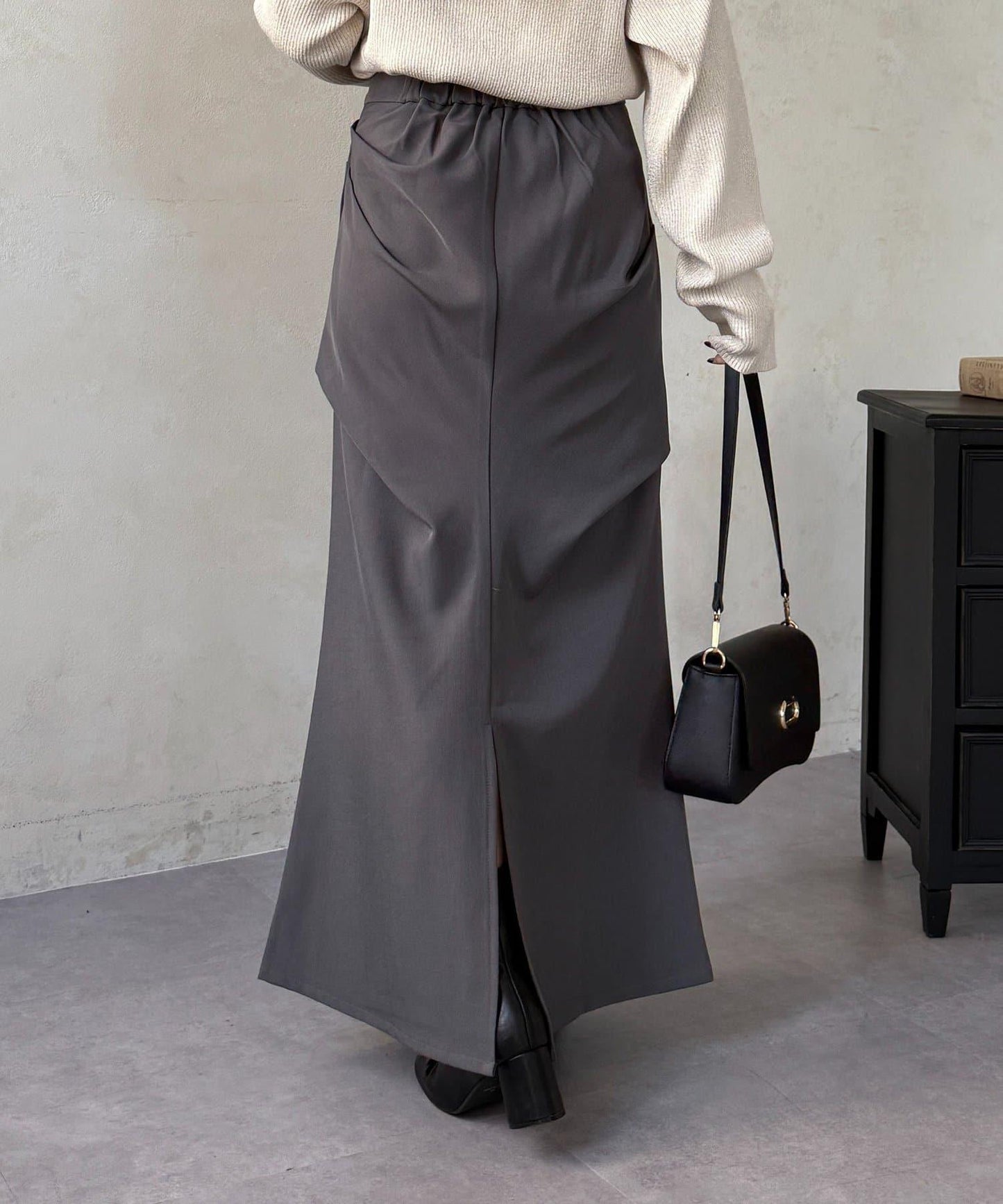 美人魚版型 垂褶設計 半身裙