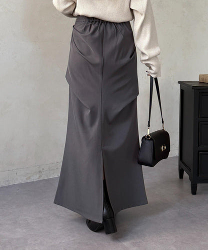 美人魚版型 垂褶設計 半身裙