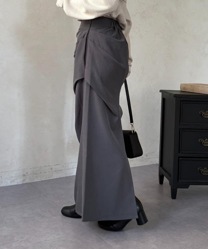 美人魚版型 垂褶設計 半身裙