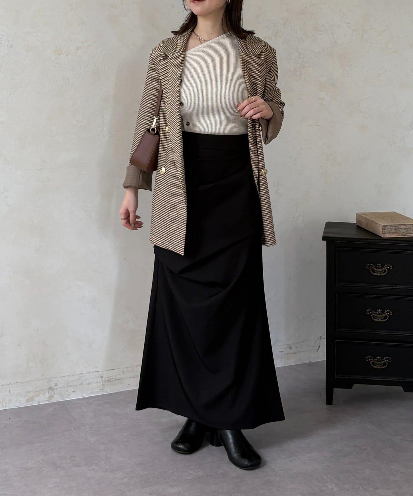 美人魚版型 垂褶設計 半身裙