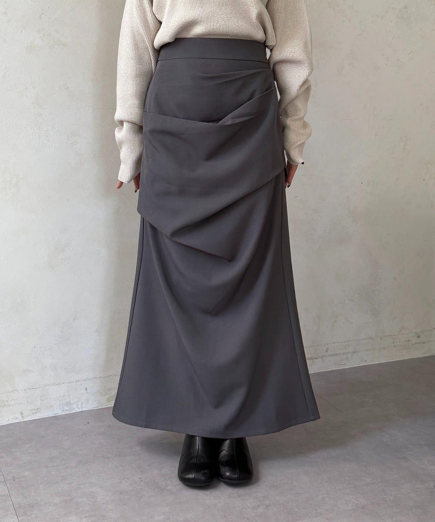 美人魚版型 垂褶設計 半身裙