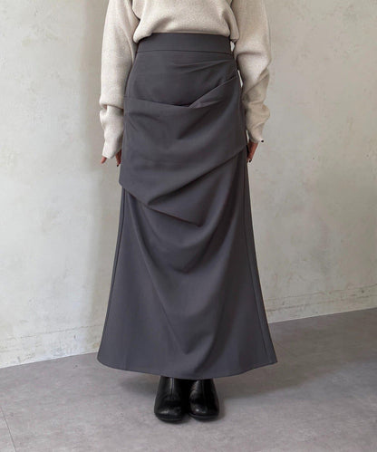 美人魚版型 垂褶設計 半身裙