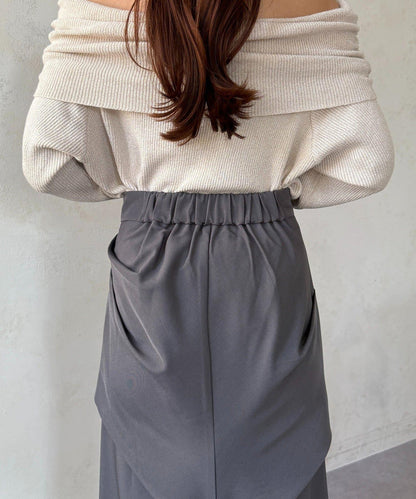 美人魚版型 垂褶設計 半身裙