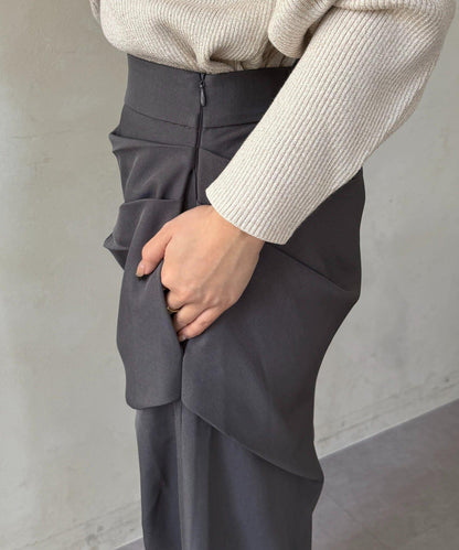 美人魚版型 垂褶設計 半身裙