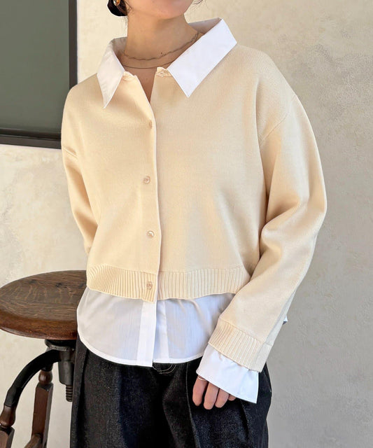 襯衫拼接 針織 套頭衫