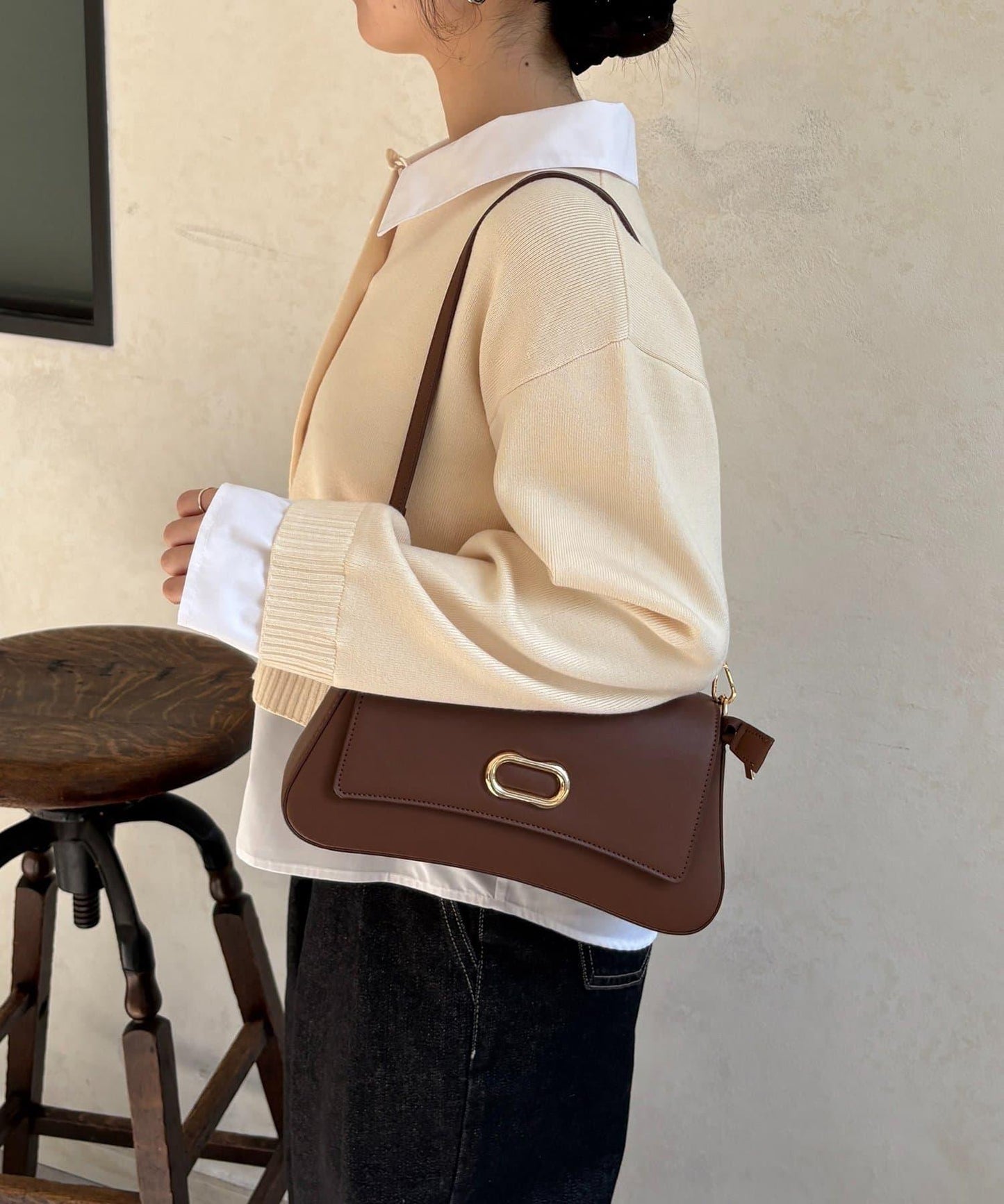 襯衫拼接 針織 套頭衫