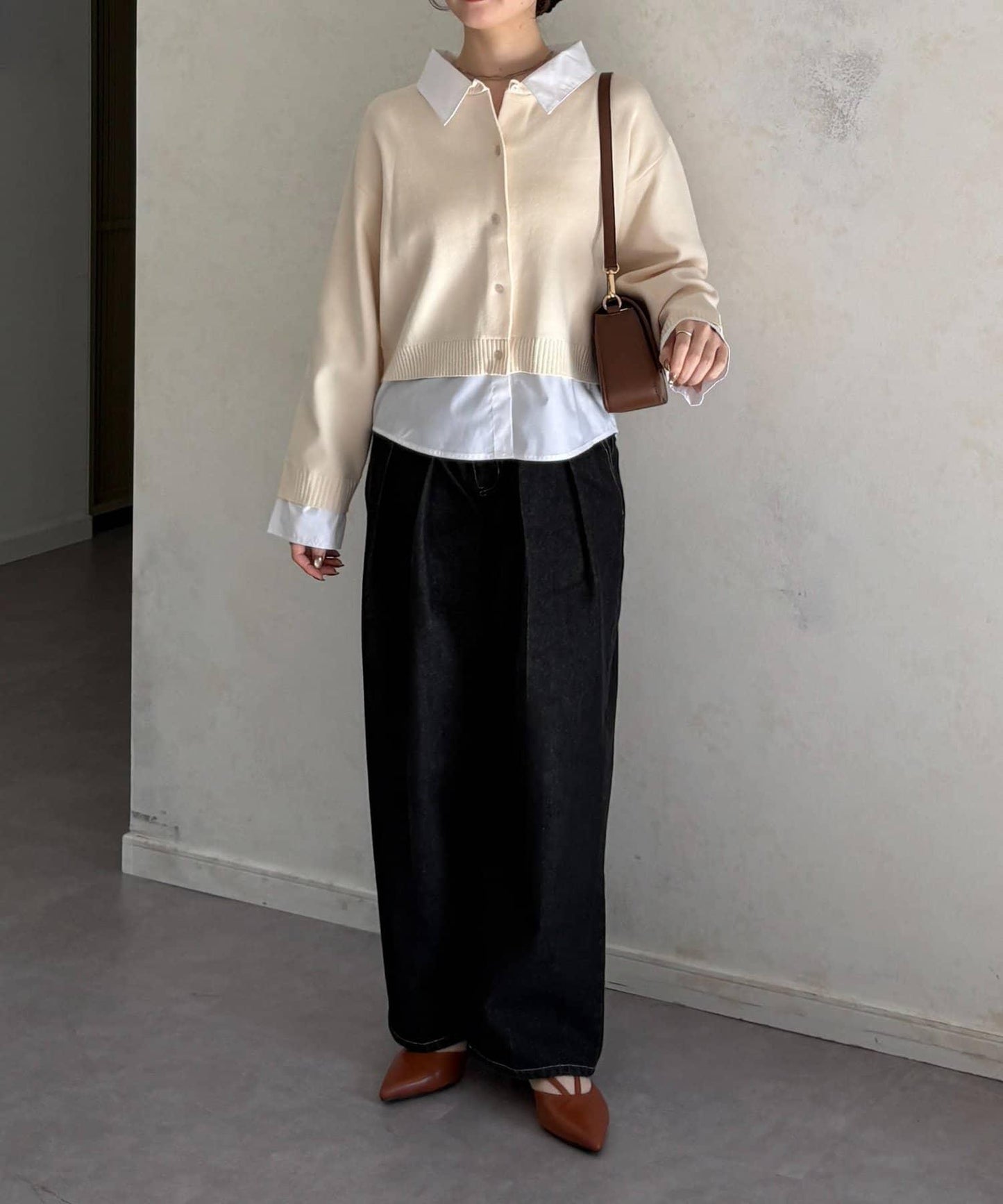 襯衫拼接 針織 套頭衫