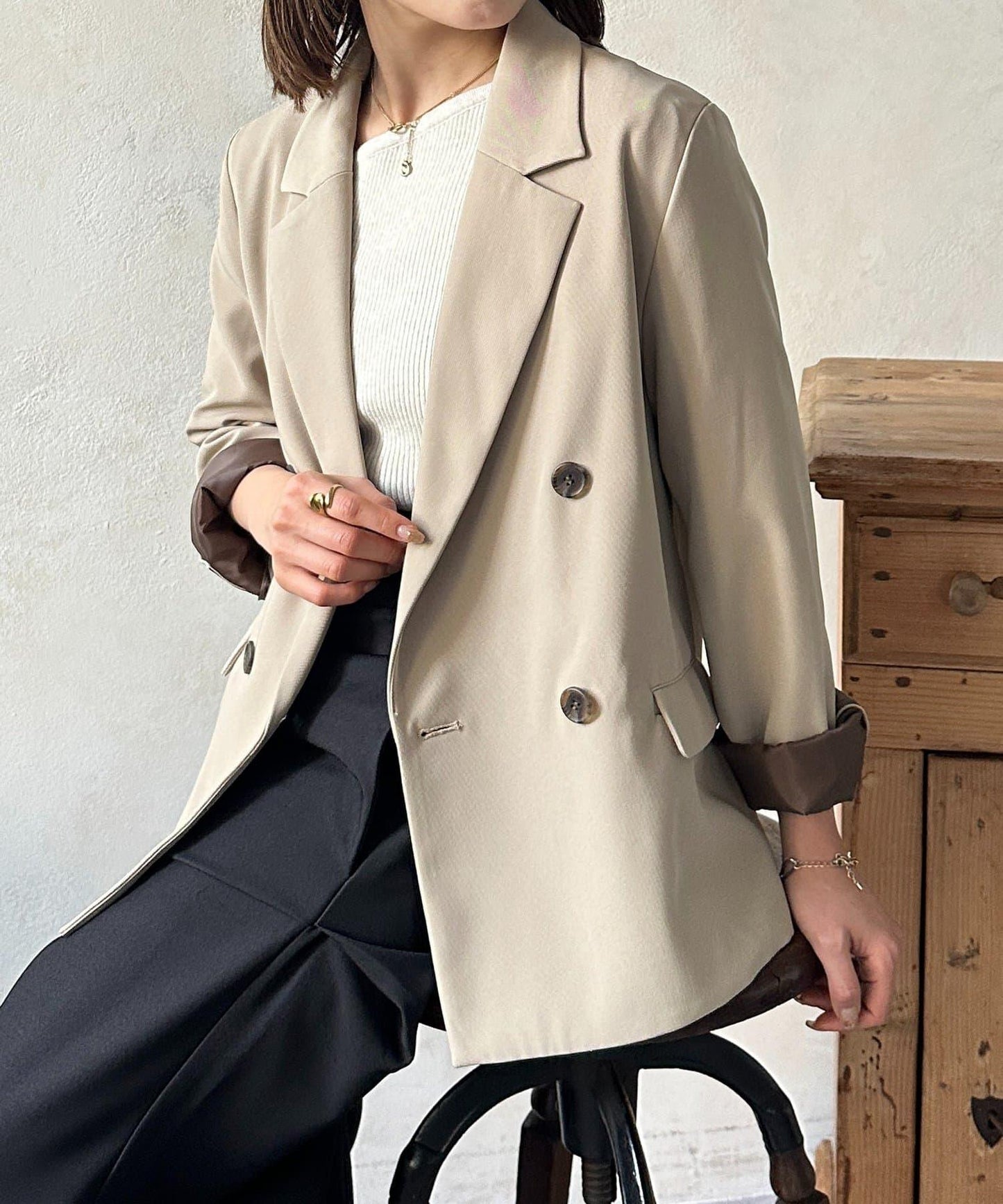 內裡撞色 西裝剪裁 西裝外套