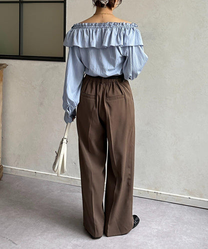 交叉荷葉邊設計 女襯衫