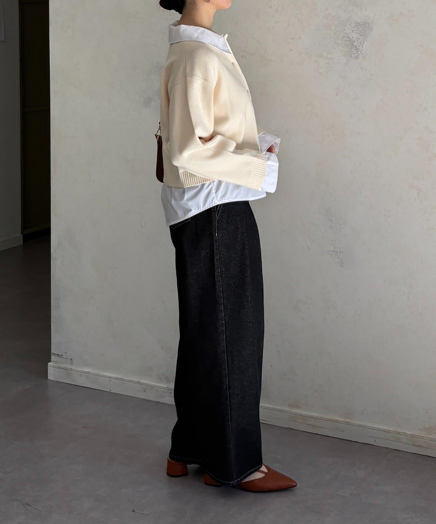 襯衫拼接 針織 套頭衫