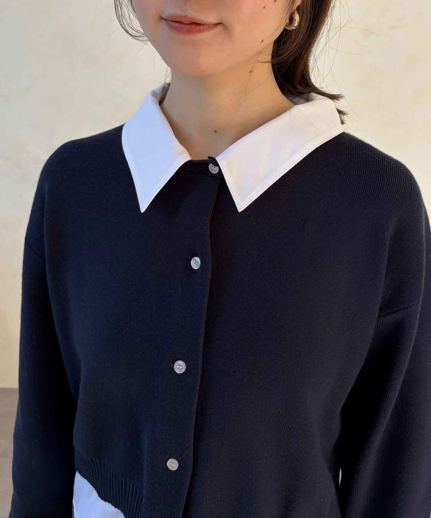 襯衫拼接 針織 套頭衫