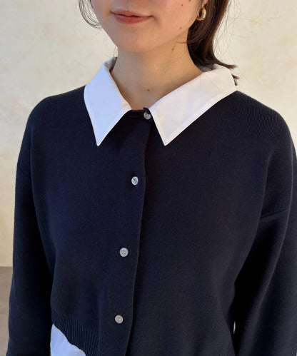 襯衫拼接 針織 套頭衫