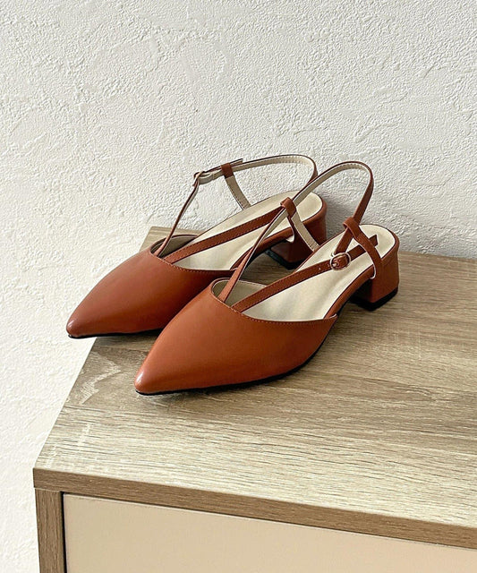 V口設計穆勒高跟鞋