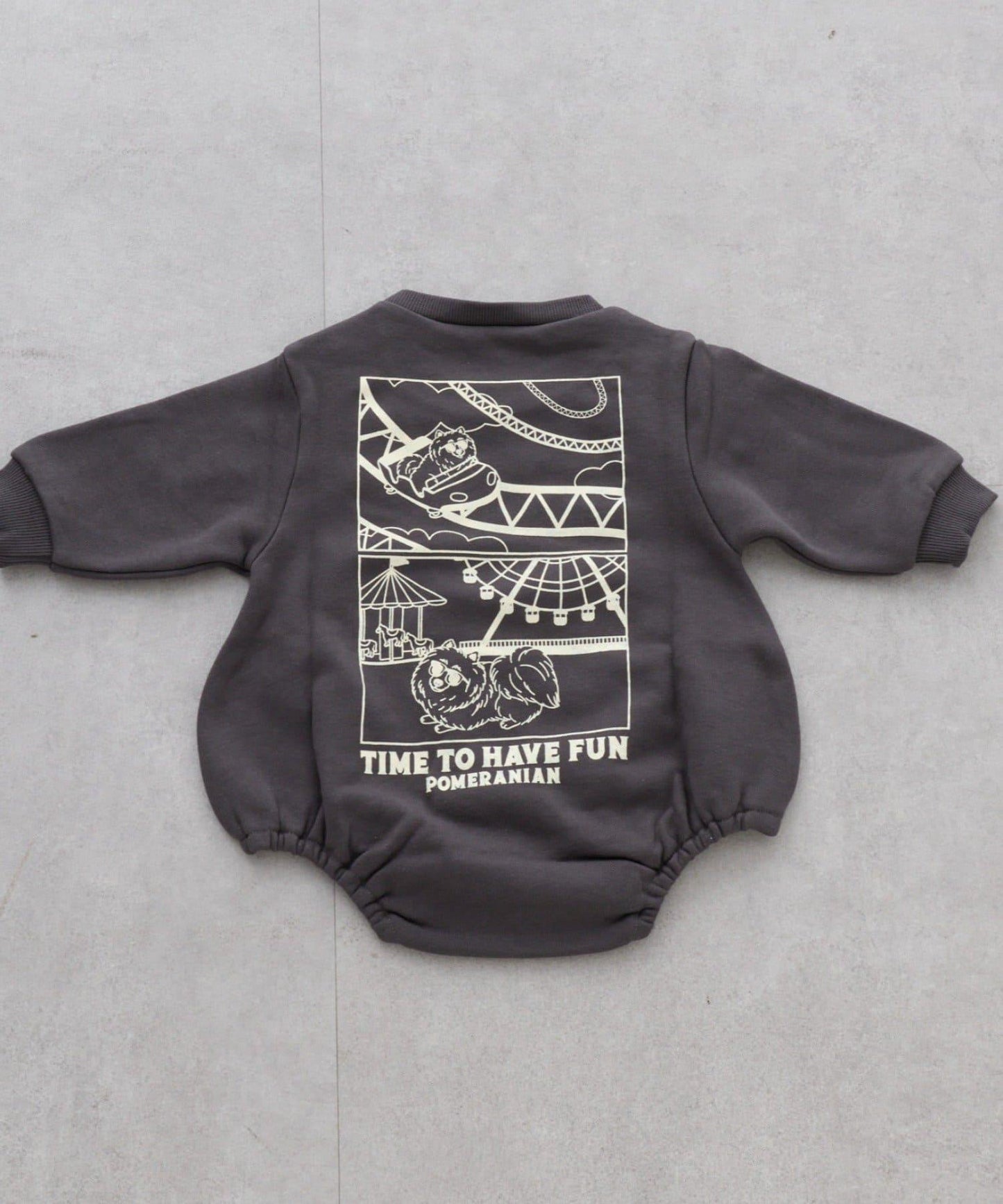 狗狗刺繡衛衣面料嬰兒連體衣（色）