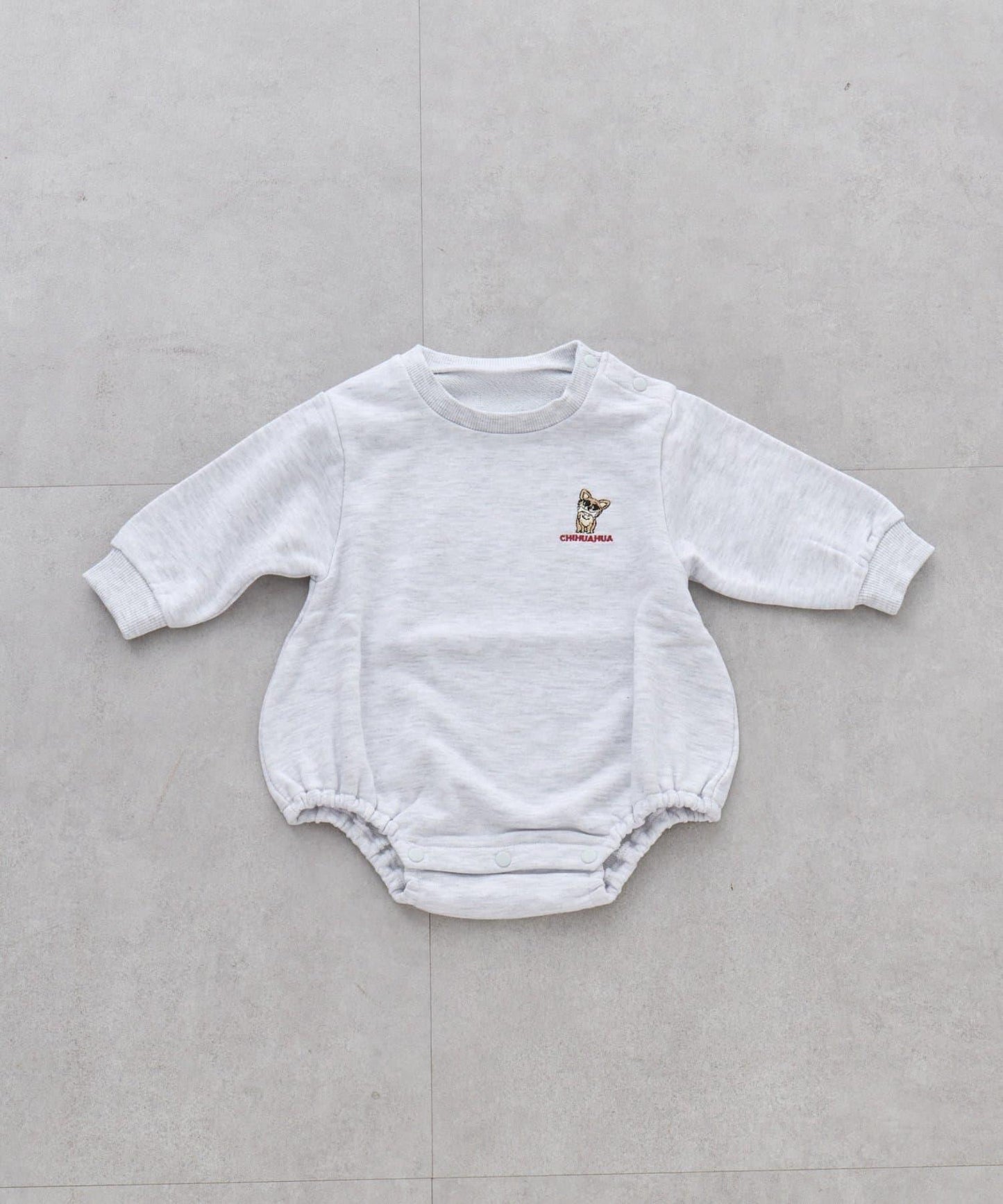 狗狗刺繡衛衣面料嬰兒連體衣（色）