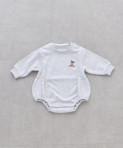 狗狗刺繡衛衣面料嬰兒連體衣（色）