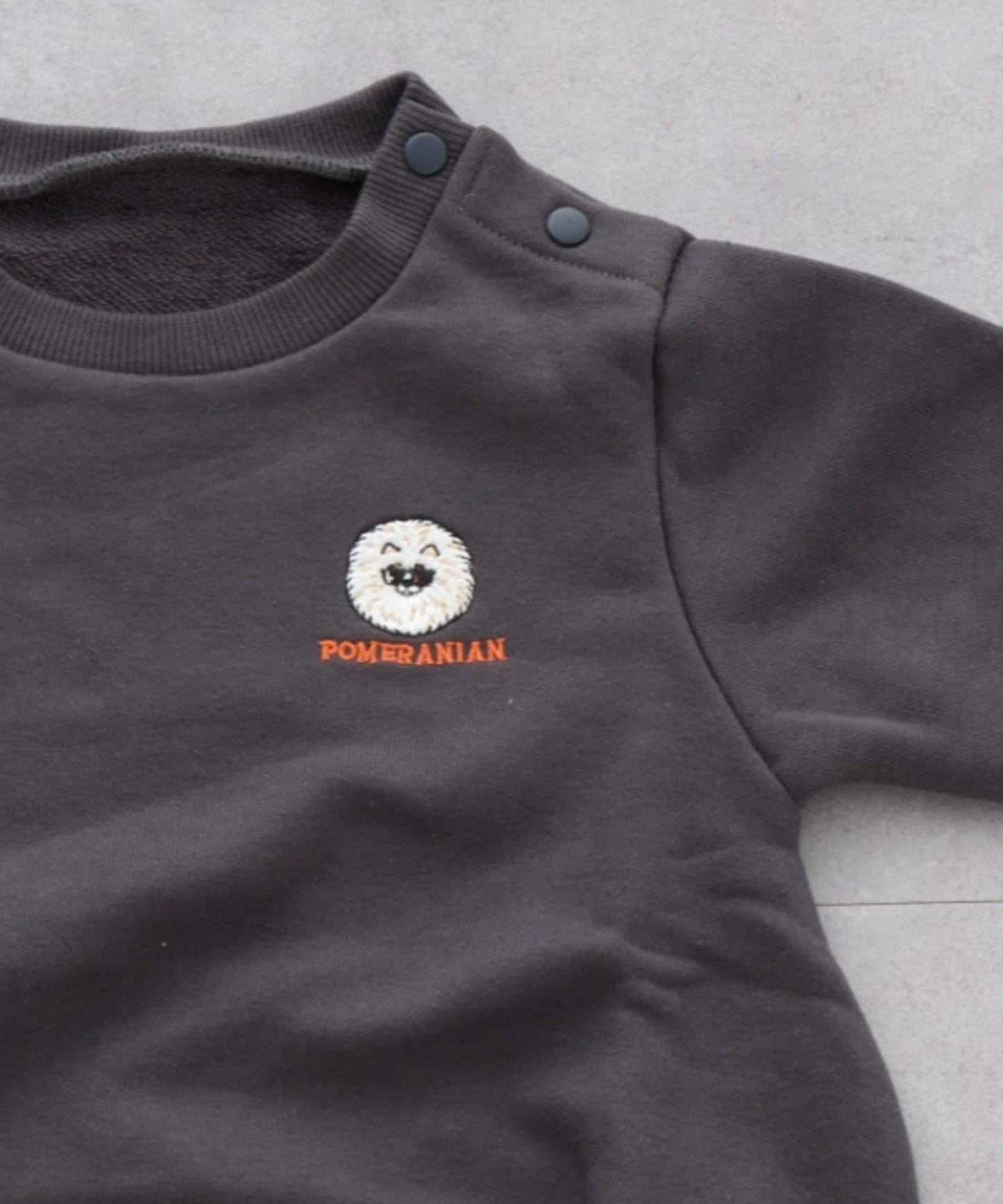 狗狗刺繡衛衣面料嬰兒連體衣（色）